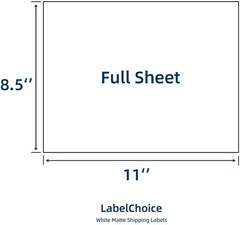 100 Full Sheet Shipping Labels 8.5×11 Self Adhesive Blank Paper for Laser/Inkjet