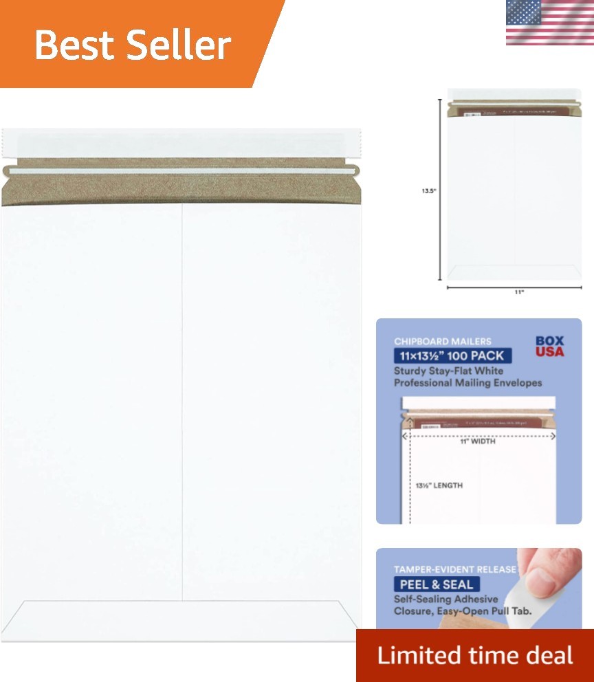 StayFlat Self-Sealing Envelopes 11×13.5 – 100-Pack for Safe Document Shipping