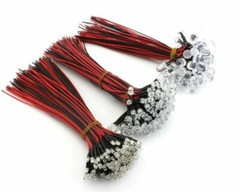 DC 9V-12V 3mm 5mm 10mm LED Lights Emitting Diode Pre-Wired 8″Line White Red