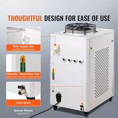 Industrial Water Chiller CW-6000 15L 65L/min Laser Chiller with Compressor 110V