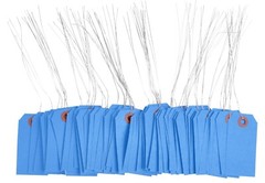 100 Dark Blue Tags with Wire 3 1/4″ x 1 5/8″ Size 2 Inventory Shipping Hang Tag