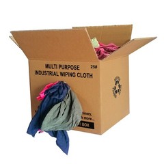 Color Knit T-Shirt 100% Cotton Wiping Rags 25 lbs. Box- Multipurpose Cleaning