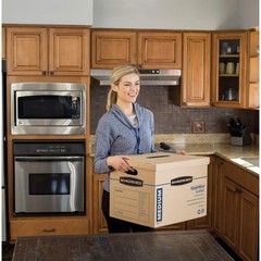 Bankers Box Medium Classic Moving Box 20 Pack, Reinforced Handles, Tape-Free …