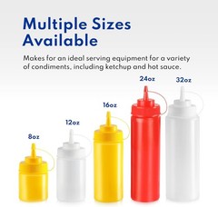 Plastic Squeeze Bottles 8 oz Clear Pack of 6 Leak Resistant BPA Free Reusable