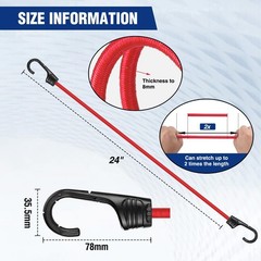 Heavy Duty Bungee Cords Set – 30PCS Assorted Lengths with Hooks & Storage Bag