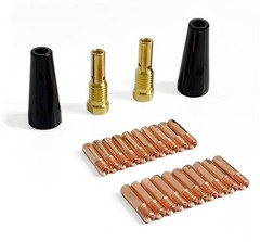 24pc Flux Core Gasless Welding Nozzle Tip Kit .030 MIG Welder Accessory
