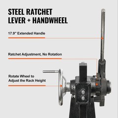 VEVOR Ratchet Type Arbor Press 3 Ton Manual Leverage Arbor Press with Handwheel