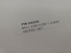 Pin Gage Set M1(-) 0.061-0.250″,190 pins,-0.0002″ minus in metal case-707A-MC