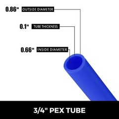 3/4″ PEX Tubing 300ft Non-Barrier Pipe Blue PEX-B Tube Coil for Hot & Cold Water