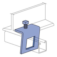 Power-Strut PS-855-1-EG, Steel, Square Head, Angular-I, Beam Clamp, 1 pc