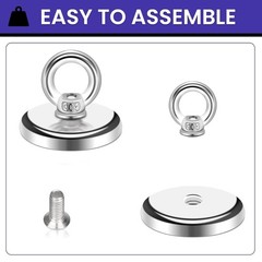 Strong Neodymium Fishing Magnets 6 Pack, 100 lbs45KG Pulling Force Rare Earth…