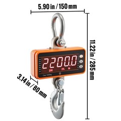 VEVOR Digital Crane Scale Industrial Hanging Scale 2200 lbs/1000 kg Heavy Duty