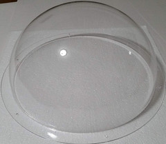 Acrylic Dome/Plastic Hemisphere – Clear – 12″ Diameter, 3/4″ Flange with Pre-Dri