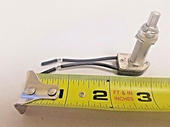 Nickel,1-1/8 Push Button Switch – PACK of 5 – 3A 125V/1A 250 VAC, 2-1/2″ leads