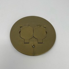CANTEX Duplex Floor Box Cover, Bronze PVC, Round 5.5 in (5133678)