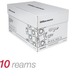 White Copy Paper 8 1/2in. x 11in., 20 Lb, 500 Sheets Per Ream, Case Of 10 Reams