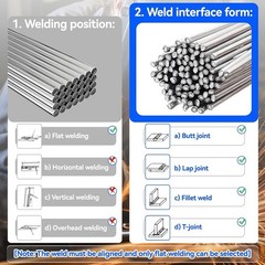 Aluminum Brazing Rods, 50PCS Low Melt Aluminum, Aluminum Repair Rods for 6129