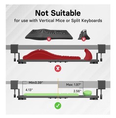 BONTEC KMT01 Under Desk Keyboard Tray, Pull-Out Keyboard & Mouse Platform