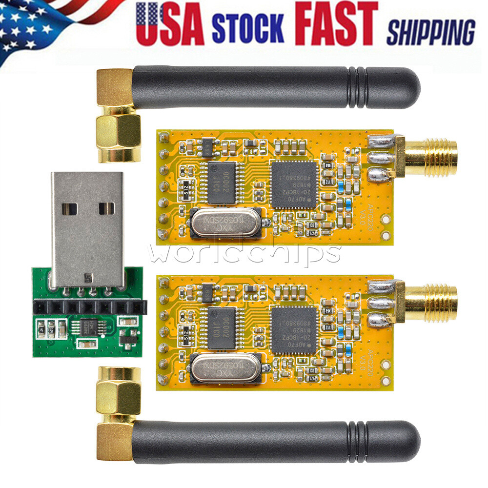 APC220 Wireless RF serial Data Modules + Antennas USB Converter For Arduino USA