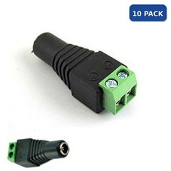 10 x DC Power Barrel Connector Female 5.5×2.1mm LED Strip Solderless 12V Screw