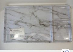 Jot Corner Office Melamine Style Marble Gray Desk Organizer 12.5x7Inches