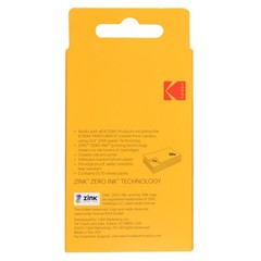 KODAK 2×3 Premium Sticky-Backed ZINK Photo Paper 50 count (Pack of 1), White