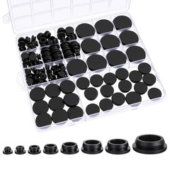125PCS Rubber Plugs for Round Holes, Premium Black Rubber Hole Plugs, Various…