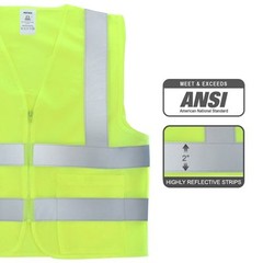 Solid Mesh High Visibility Safety Vest, ANSI/ ISEA 107-2010/ 2 pack