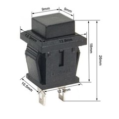 5 x Push Button Switch Momentary Square 12V Red Green Blue Yellow White Black