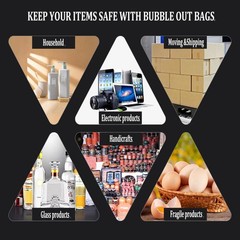 Clear Bubble Out Bags 3×4 Inches, 100 pack Small Double Walled Cushioning Bag…
