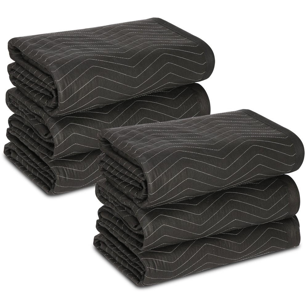 6 Heavy Duty Moving Packing Blankets Ultra Thick Pro 72″ x 80″ Furniture Pads