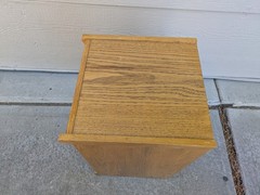 Vintage Industrial Mission Style Oak Wood Filing File Cabinet 2 Drawer Brass T52