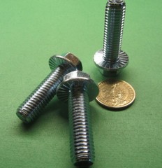 Flanged Serrated Bolt, Class 8.8 Zinc Steel, FT, M12 x 1.75 x 40 mm Length, 10Pc