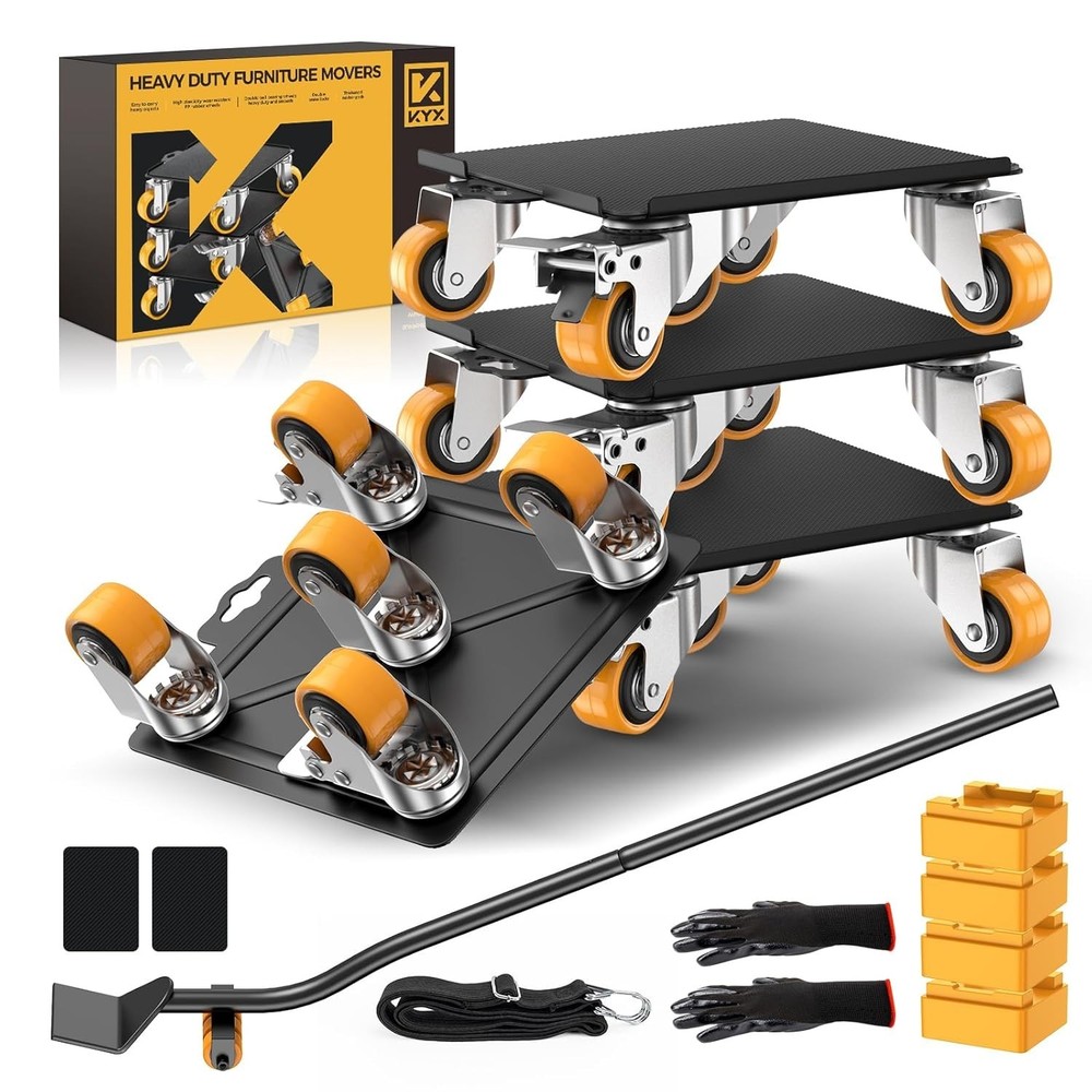 Furniture Dolly, Furniture Movers with 5 Wheels,Carbon Steel Panel Heavy Duty Do