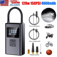 150 PSI Air Compressor Tire Inflator Fits Car Moto Bike Ball Air Pump Cordless