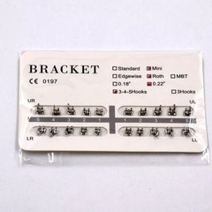 20 Pcs/Set Dental Ortho Metal Brackets Braces Standard/Mini Roth 022 345 Hooks