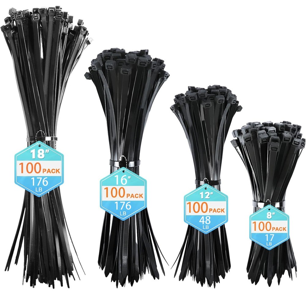 Self-Locking Ties with 17-176 lbs Tensile Strength, for Indoor and Outdoor