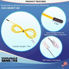 Traulsen 334-60407-02 Yellow Liquid Line Replacement Sensor, 74″ Cable