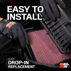 K&N Engine Air Filter: Reusable, Clean Every 75,000 Miles, Washable, Replacemen