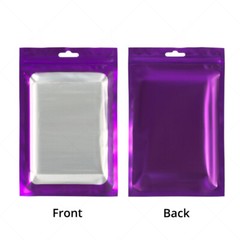 4x7in Purple Matte Foil Mylar Flat Zip Lock Pouch Bag w/ Window & Desiccant P05