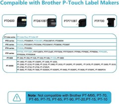 Compatible with Brother Black on White Label Tape Tze 251 Tze-251 PT 24mm