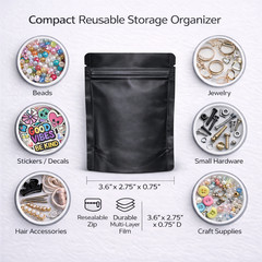 100 Pack 1g Smell Proof Foil Mylar Bags 3” x 3.5” Mix Designs Zip Bags