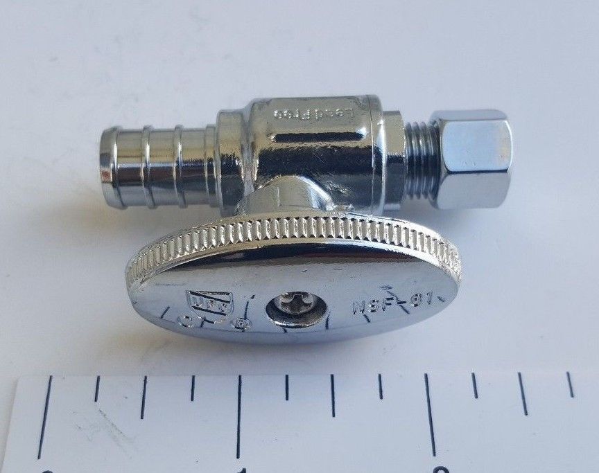 10 Pcs. 1/4″ OD Compression x 1/2″ Pex Straight Valve, Lead Free, 30-10-8=10