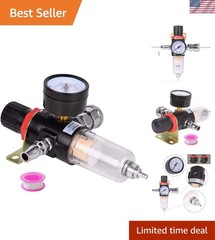 Efficient 1/4″ BSP Air Filter & Regulator – Maximum 130 PSI & Easy Installation
