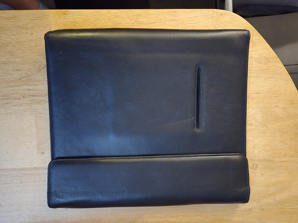 Levenger Full Size Leather Circa Notebook Cover With Magnetic Flap- Phone Pocket