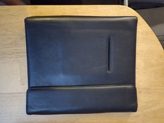 Levenger Full Size Leather Circa Notebook Cover With Magnetic Flap- Phone Pocket