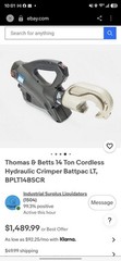 Thomas & Betts 14 Ton Cordless Hydraulic Crimper Battpac LT BPLT14BSCR