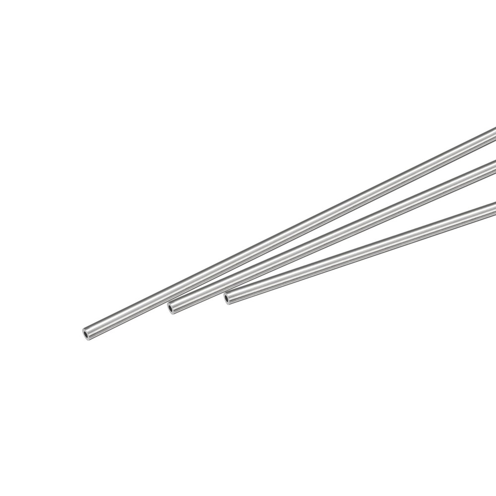2.5mm x 0.6mm x 250mm 304 Stainless Steel Capillary Tube for Industry, 3Pcs