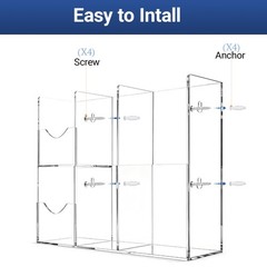 Aphbrada Acrylic Sterilization Pouches Organizer Holder with 4 Divided Compar…