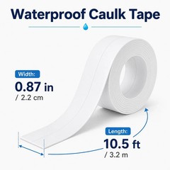 Waterproof Caulk Tape Sealant Strip Bath Kitchen Sink Toilet 0.87in x 10.5ft